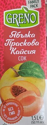 Студенопресован сок от ябълка, праскова и кайсия