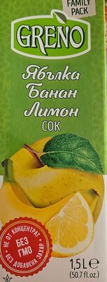 Сок от ябълка, банан и лимон