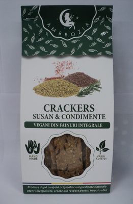 Ambrozia Crackers vegani cu susan si condimente