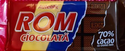 Autentic Rom - Ciocolată amăruie 70% cacao şi cremă rom