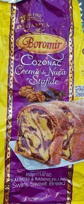 Cozonac crema de nuca si stafide