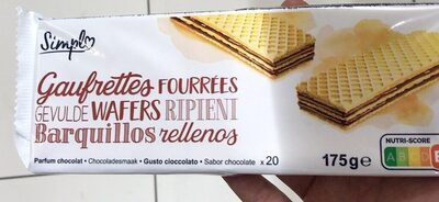 Gaufrettes fourrées Parfum chocolat