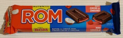 Baton cu cremă rom, cremă cocos și zmeură